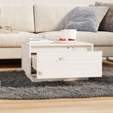 Coffee Table White 55x56x32 cm Solid Wood Pine - Close-Up Angle