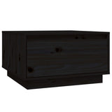 Coffee Table Black 55x56x32 cm Solid Wood Pine - Front View