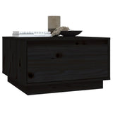 Coffee Table Black 55x56x32 cm Solid Wood Pine - Low Angle
