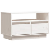 TV Cabinet White 60x35x37 cm Solid Wood Pine - Front View