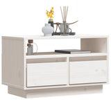TV Cabinet White 60x35x37 cm Solid Wood Pine - Top-Down View