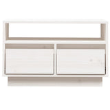 TV Cabinet White 60x35x37 cm Solid Wood Pine - 45-Degree Angle