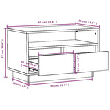TV Cabinet White 60x35x37 cm Solid Wood Pine - Extra Image