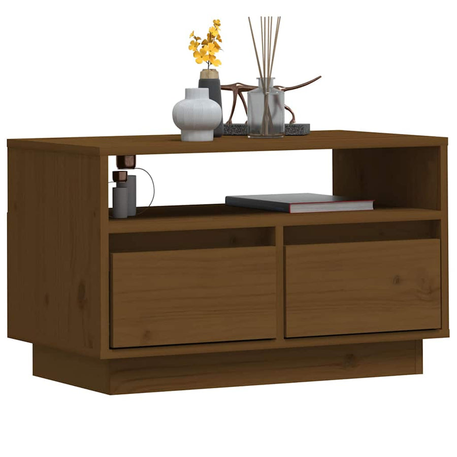 TV Cabinet Honey Brown 60x35x37 cm Solid Wood Pine