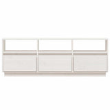 TV Cabinet White 140x37x50 cm Solid Wood Pine