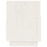 TV Cabinet White 140x37x50 cm Solid Wood Pine - Rear View