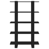 Book Cabinet/Room Divider Black 100x30x160 cm - Side View