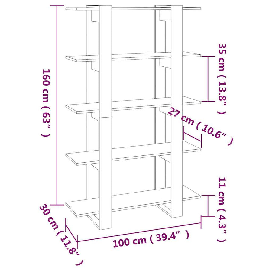 Book Cabinet/Room Divider Sonoma Oak 100x30x160 cm