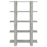 Book Cabinet/Room Divider Concrete Grey 100x30x160 cm - Side View