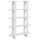 Book Cabinet/Room Divider High Gloss White 100x30x160 cm - Front View