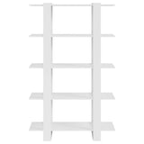 Book Cabinet/Room Divider High Gloss White 100x30x160 cm - Side View