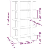 Book Cabinet/Room Divider High Gloss White 100x30x160 cm - Close-Up Angle