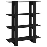 Book Cabinet/Room Divider Black 100x30x123.5 cm - Front View