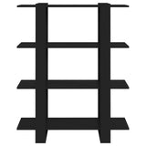 Book Cabinet/Room Divider Black 100x30x123.5 cm - Side View