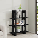 Book Cabinet/Room Divider Black 100x30x123.5 cm - Rear View