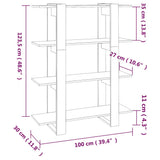 Book Cabinet/Room Divider Sonoma Oak 100x30x123.5 cm