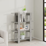 Book Cabinet/Room Divider Concrete Grey 100x30x123.5 cm - Rear View