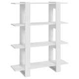 Book Cabinet/Room Divider High Gloss White 100x30x123.5 cm - Front View