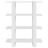 Book Cabinet/Room Divider High Gloss White 100x30x123.5 cm