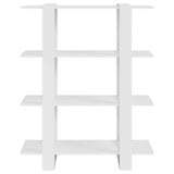 Book Cabinet/Room Divider High Gloss White 100x30x123.5 cm - Side View