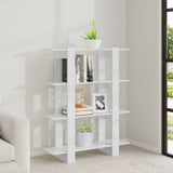 Book Cabinet/Room Divider High Gloss White 100x30x123.5 cm - Rear View