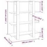 Book Cabinet/Room Divider High Gloss White 100x30x123.5 cm