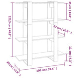 Book Cabinet/Room Divider High Gloss White 100x30x123.5 cm - Close-Up Angle