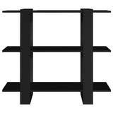 Book Cabinet/Room Divider Black 100x30x87 cm - Side View