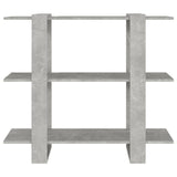 Book Cabinet/Room Divider Concrete Grey 100x30x87 cm - Side View