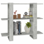 Book Cabinet/Room Divider Concrete Grey 100x30x87 cm