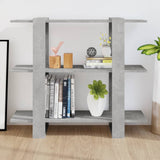 Book Cabinet/Room Divider Concrete Grey 100x30x87 cm - Rear View