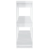 Book Cabinet/Room Divider High Gloss White 100x30x87 cm