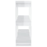 Book Cabinet/Room Divider High Gloss White 100x30x87 cm - Top-Down View