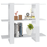 Book Cabinet/Room Divider High Gloss White 100x30x87 cm