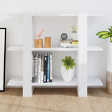 Book Cabinet/Room Divider High Gloss White 100x30x87 cm - Rear View
