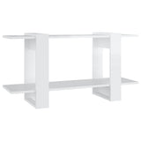 Book Cabinet High Gloss White 100x30x51 cm Engineered Wood - Front View