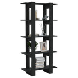 Book Cabinet/Room Divider Black 80x30x160 cm Engineered Wood - Top-Down View