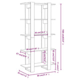 Book Cabinet/Room Divider Concrete Grey 80x30x160 cm Engineered Wood