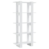 Book Cabinet/Room Divider High Gloss White 80x30x160 cm - Front View