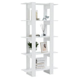 Book Cabinet/Room Divider High Gloss White 80x30x160 cm