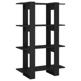 Book Cabinet/Room Divider Black 80x30x123.5 cm - Front View