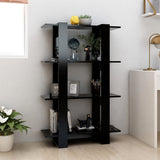 Book Cabinet/Room Divider Black 80x30x123.5 cm - Side View