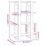 Book Cabinet/Room Divider Black 80x30x123.5 cm - Close-Up Angle
