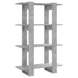 Book Cabinet/Room Divider Concrete Grey 80x30x123.5 cm - Front View