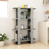 Book Cabinet/Room Divider Concrete Grey 80x30x123.5 cm - Side View