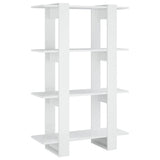 Book Cabinet/Room Divider High Gloss White 80x30x123.5 cm - Front View