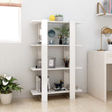 Book Cabinet/Room Divider High Gloss White 80x30x123.5 cm - Side View