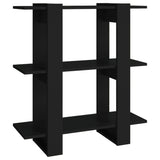 Book Cabinet/Room Divider Black 80x30x87 cm - Front View