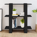 Book Cabinet/Room Divider Black 80x30x87 cm - Side View