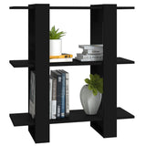 Book Cabinet/Room Divider Black 80x30x87 cm